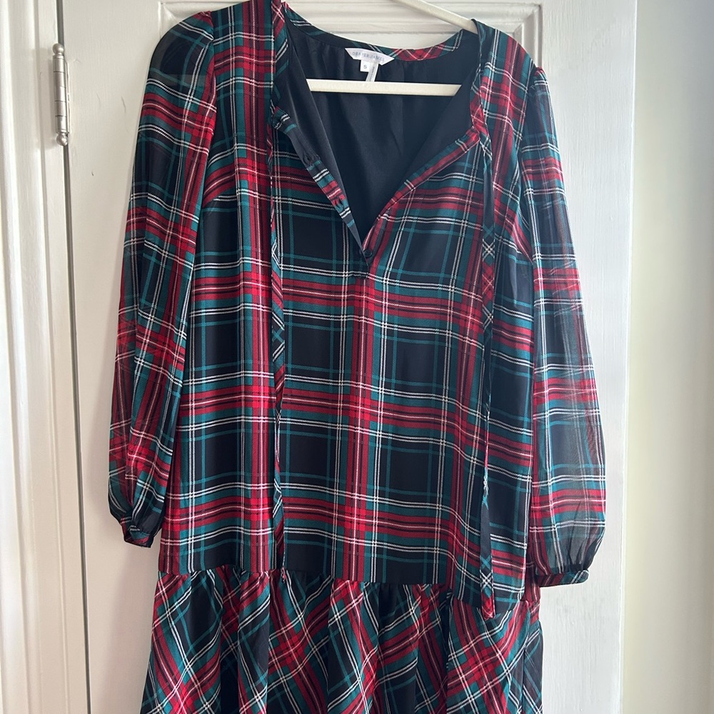 NWT Draper James Tartan Ruffled holiday dress